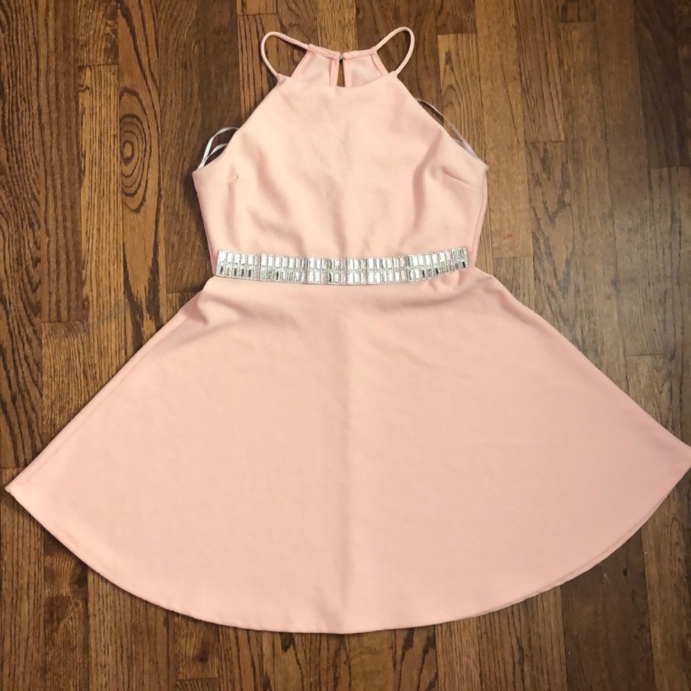 Pink Dress with Diamond Belt